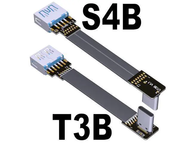 Alt view image 6 of 6 - USB 3.1 Type-C Male to Type-A Female Flat Cable (10cm, T1B-S4B)