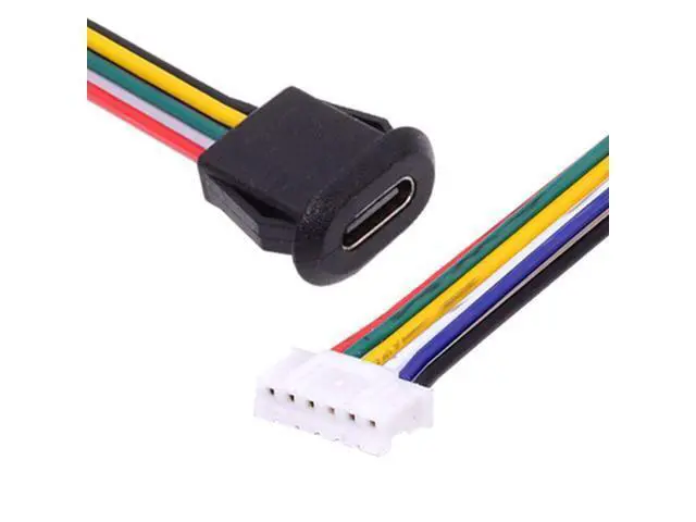 Alt view image 7 of 7 - 5 Pack 2.0mm Pitch 6Pin to USB C Female DC 5V/20V PD Power Flush Mount Charging Socket Port Conversion Cable Adapter