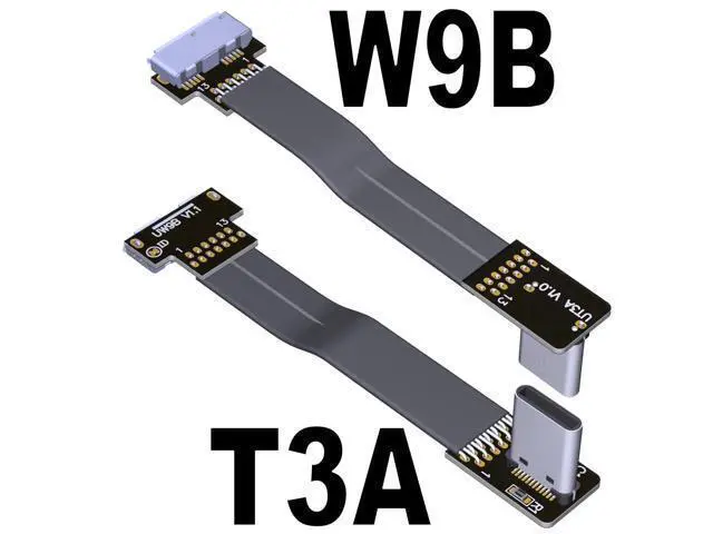 Alt view image 4 of 4 - USB3.0 Type-C Male to Micro-B Female Flat Cable (3cm, T1A-W9B)