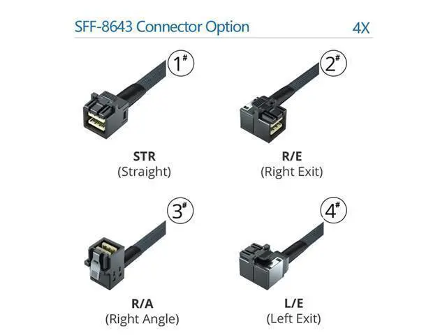 Alt view image 7 of 7 - SFF-8643 to SFF-8643 12G Internal Mini SAS HD Cable, with Sideband, for NVMe Backplane/RAID Controller, 100-Ohm, Straight to Straight, 0.3-m(0.9ft)