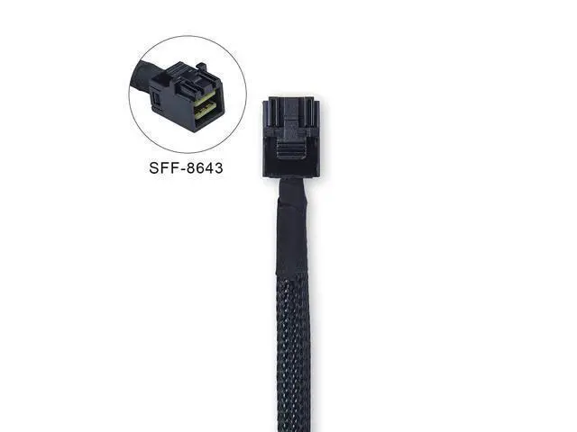 Alt view image 5 of 7 - SFF-8643 to SFF-8643 12G Internal Mini SAS HD Cable, with Sideband, for NVMe Backplane/RAID Controller, 100-Ohm, Straight to Straight, 0.3-m(0.9ft)