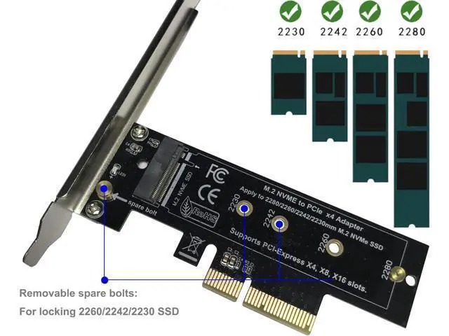 Alt view image 4 of 7 - M.2 NVME to PCIe 3.0/4.0 x4 Adapter, NVME/AHCI SSD to PCIe Expansion Card with Aluminum Heatsink Solution, Supports PCI-Express X4 X8 X16 Slots
