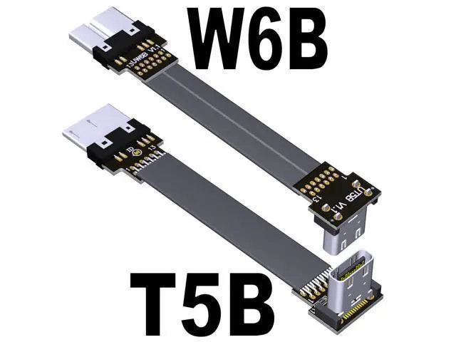 Alt view image 5 of 7 - USB3.0 Type-C Male to Micro-B Female OTG Flat Cable (15cm, T5B-W6B)