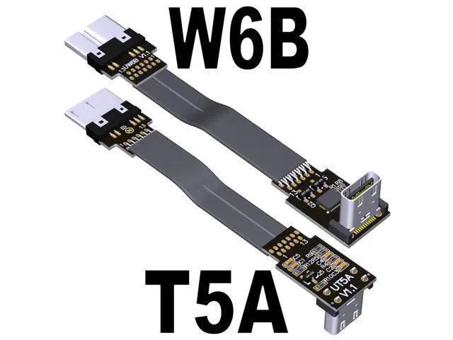 Alt view image 4 of 7 - USB3.0 Type-C Male to Micro-B Female OTG Flat Cable (15cm, T5B-W6B)