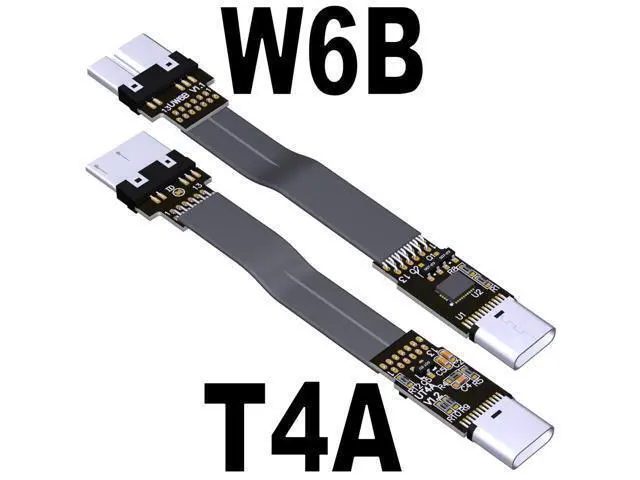 Alt view image 2 of 7 - USB3.0 Type-C Male to Micro-B Female OTG Flat Cable (15cm, T5B-W6B)