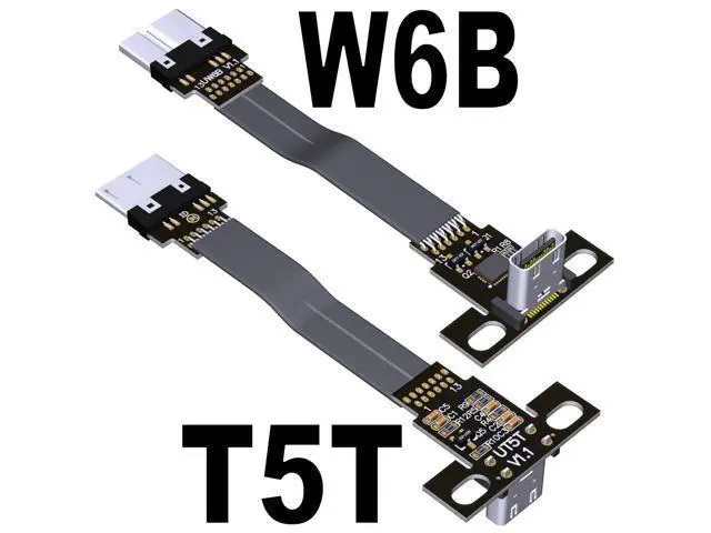 Alt view image 6 of 7 - USB3.0 Type-C Male to Micro-B Female OTG Flat Cable (15cm, T5B-W6B)