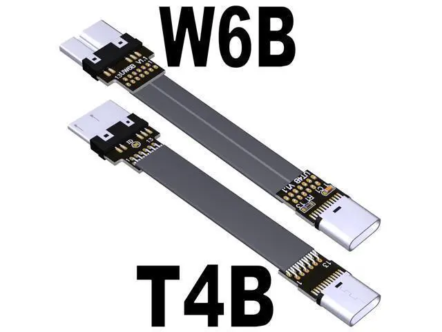 Alt view image 3 of 7 - USB3.0 Type-C Male to Micro-B Female OTG Flat Cable (15cm, T5B-W6B)