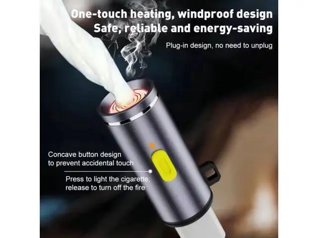 Alt view image 4 of 7 - 2-Pack mini USB-C Cigarette Electric Lighter, Plug into Your Phone or USB-C Cable to use, Automatically Shuts Off After 8 Seconds, USB-C Interface (Powered by USB-C, no Built-in Battery)