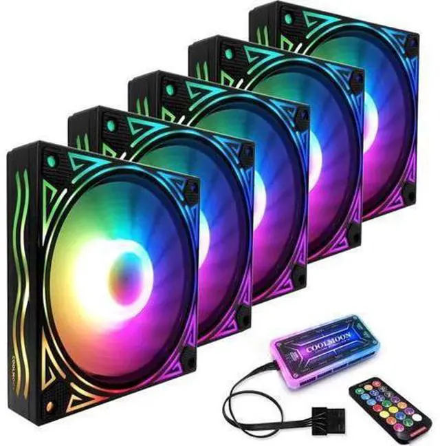 Main image of Billow 120mm Adjust RGB Computer Case PC Cooling Fan RGB Quiet with IR Remote New Computer Cooler RGB CPU Case Fan Five in One (5 Fans with Standard Controller Kits)