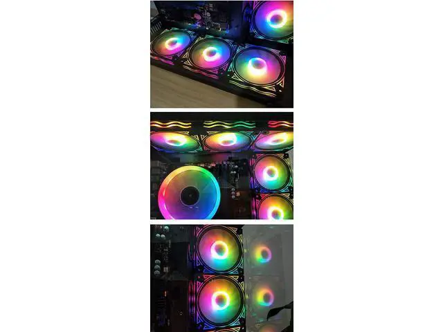Alt view image 7 of 7 - Billow 120mm Adjust RGB Computer Case PC Cooling Fan RGB Quiet with IR Remote New Computer Cooler RGB CPU Case Fan Five in One (5 Fans with Standard Controller Kits)