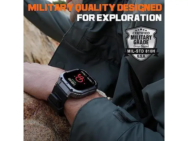 Alt view image 2 of 7 - Men's Smart Watch,100M Waterproof Rugged Military Smartwatch with Bluetooth Call(Answer/Dial Calls) 2-inch Utral Large HD Display 70 Days Extra Long Battery Life, 100+ Sports Modes Fitness Tracker