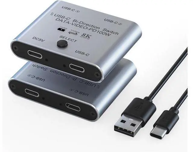 Main image of AUTYUE 8K USB C Switch Splitter USB C Switcher for 2 Computers - Bi Directional USB C KVM Switch 1 in 2 Out for 8K@60Hz/4K@144Hz Video Transfer+100W Charging+10Gbps Data, with Power Cable giyqxHw
