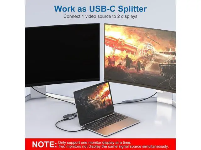 Alt view image 4 of 7 - AUTYUE 8K USB C Switch Splitter USB C Switcher for 2 Computers - Bi Directional USB C KVM Switch 1 in 2 Out for 8K@60Hz/4K@144Hz Video Transfer+100W Charging+10Gbps Data, with Power Cable giyqxHw
