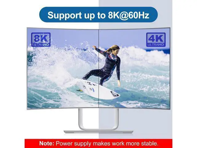 Alt view image 5 of 7 - AUTYUE 8K USB C Switch Splitter USB C Switcher for 2 Computers - Bi Directional USB C KVM Switch 1 in 2 Out for 8K@60Hz/4K@144Hz Video Transfer+100W Charging+10Gbps Data, with Power Cable giyqxHw