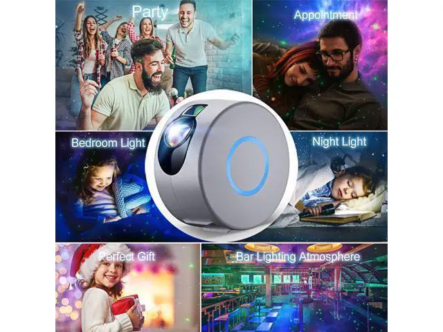 Alt view image 5 of 7 - Galaxy Projector w/Led Nebula Cloud, RGB Laser Star Light Projector, Starry Night Light Projector w/Remote Control for Kids Adults Birthday Gift/Bedroom/Game Room/Home Theatre