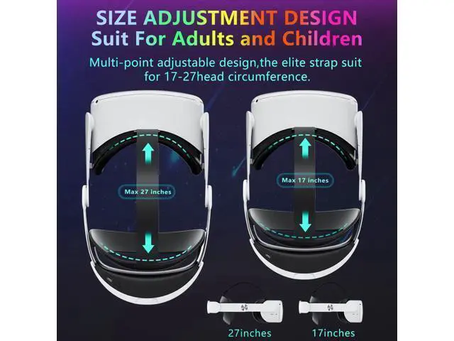 Alt view image 3 of 7 - VR Head Strap with Battery for Oculus Quest 2, 10000mAh Battery Pack Extend 8H Playtime, Fast Charging VR Power, Adjustable Elite Strap Replacement Accessories for Oculus/Meta Quest 2
