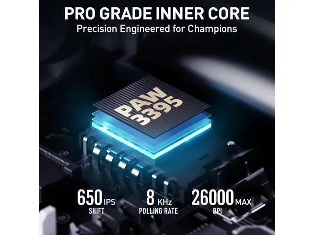 Alt view image 3 of 7 - AUTYUE Superlight Wireless Gaming Mouse, 60g Lightweight, 8K Polling Rate, up to 26,000 DPI, Tri-Mode Bluetooth 5.0 / 2.4G wireless / Type-C wired modes Gaming Mice, PAW3395 Sensor, Fully Programmable