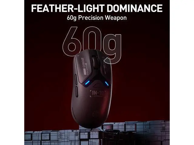 Alt view image 4 of 7 - AUTYUE Superlight Wireless Gaming Mouse, 60g Lightweight, 8K Polling Rate, up to 26,000 DPI, Tri-Mode Bluetooth 5.0 / 2.4G wireless / Type-C wired modes Gaming Mice, PAW3395 Sensor, Fully Programmable