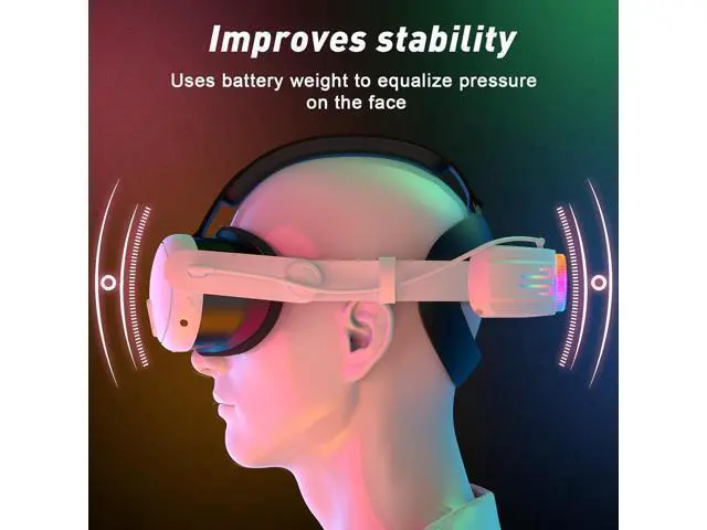 Alt view image 4 of 7 - AUTYUE RGB Head Strap with Battery for Me-ta Quest 3S/Quest 3, 12000mAh Battery Pack for Extended 8H of Playtime, Fast Charging VR Power, Adjustable Elite Strap Enhanced Support and Balance in VR