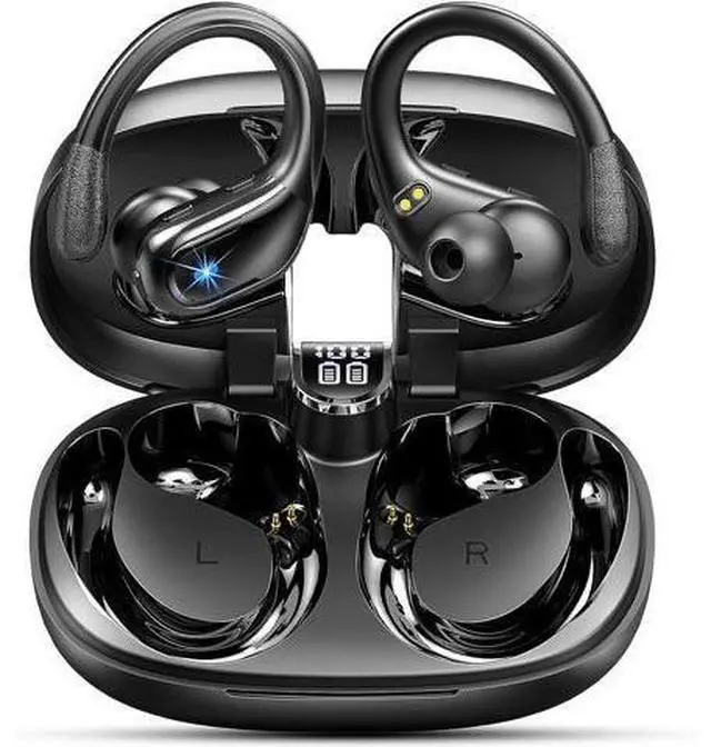 Main image of True Wireless Earbuds, Bluetooth 5.3 Headphones Wireless with CVC8.0 Noise Cancelling Mic, IP7 Waterproof Wireless Earphones Running 3D Stereo, 90H Bluetooth Sport Ear buds Earhooks for iOS/Android