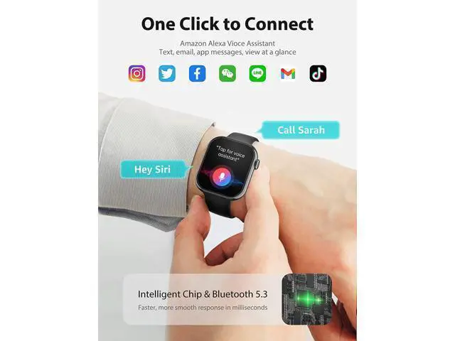 Alt view image 3 of 7 - 1.91'' Smart Watch for Men Women, Answer/Make Call, 50+ Sports Modes, Fitness Tracker with SpO2/Heart Rate/Sleep Monitor, Voice Assistant, Smartwatch for iPhone iOS Android, Step Calorie and More
