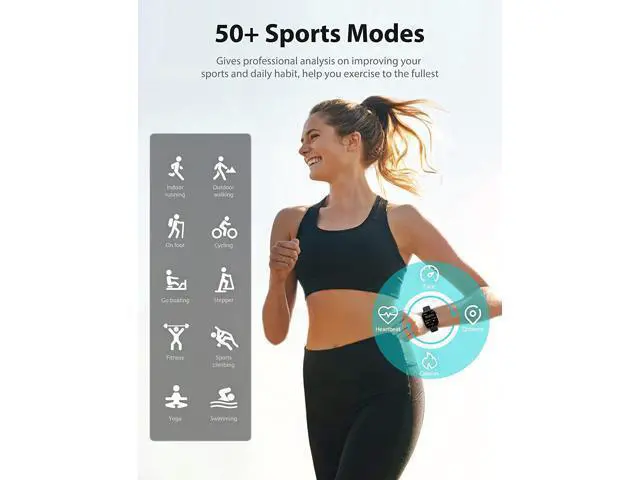 Alt view image 4 of 7 - 1.91'' Smart Watch for Men Women, Answer/Make Call, 50+ Sports Modes, Fitness Tracker with SpO2/Heart Rate/Sleep Monitor, Voice Assistant, Smartwatch for iPhone iOS Android, Step Calorie and More