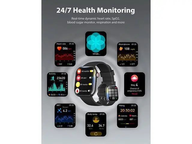 Alt view image 5 of 7 - 1.91'' Smart Watch for Men Women, Answer/Make Call, 50+ Sports Modes, Fitness Tracker with SpO2/Heart Rate/Sleep Monitor, Voice Assistant, Smartwatch for iPhone iOS Android, Step Calorie and More
