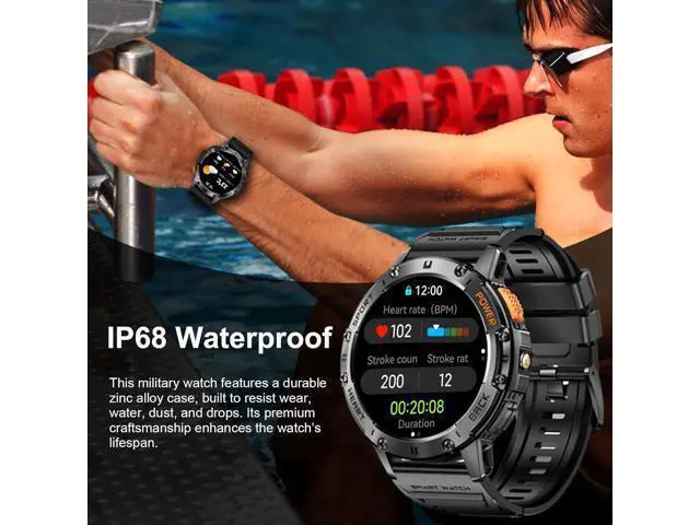 Alt view image 7 of 7 - AUTYUE Military Smart Watches for Men with Flashlight, 170+ Sport Modes 1.43" AMOLED Screen, 530mAh Answer/Make Calls, Heart Rate/SpO2/Sleep Monitor, Bluetooth Watch Compatible with IOS Android Phones