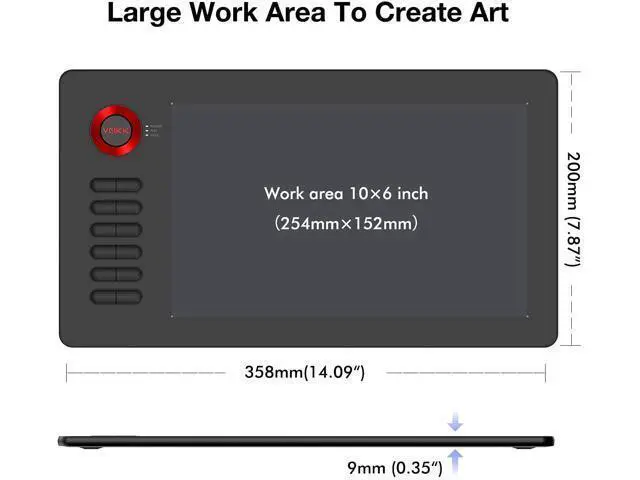 Alt view image 3 of 7 - VEIKK A15 Graphic Drawing Tablet 10x6 inch Graphics Tablet with 8192 Levels Battery-Free Stylus and 12 Shortcut Keys Art Tablet for Drawing and E-Learning/Online Classes