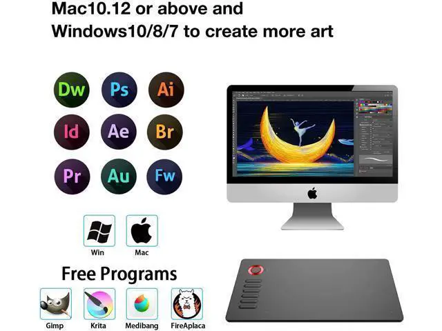 Alt view image 6 of 7 - VEIKK A15 Graphic Drawing Tablet 10x6 inch Graphics Tablet with 8192 Levels Battery-Free Stylus and 12 Shortcut Keys Art Tablet for Drawing and E-Learning/Online Classes