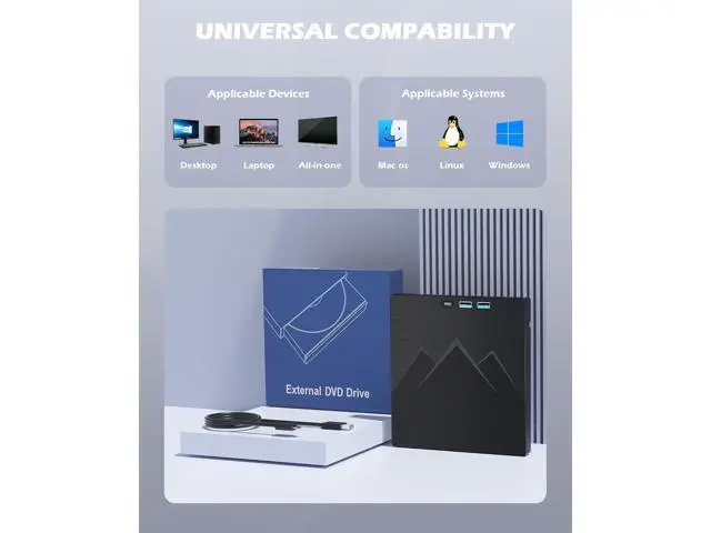 Alt view image 7 of 7 - AUTYUE 7 in 1 External CD/DVD Drive For Laptop With LAN PORT, Portable DVD Player For Laptop with Ethernet Adapter USB & SD/TF Ports, USB 3.0/Type C External CD DVD Drive For PC Windows Linux MacOS