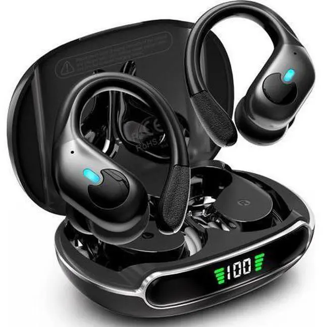 Main image of AUTYUE Active Noise Cancelling Ear Buds Wireless Earbuds, 90H Playtime, Bluetooth Headphones Stereo Bass Over-Ear Hooks Earphones with Power Display Case, IPX7 Waterproof Headset for Workout/Running