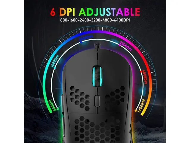 Alt view image 6 of 7 - Gaming Keyboard and Mouse Combo,88 Keys Compact Rainbow Backlit Mechanical Feel Keyboard, RGB Backlit 6400 DPI Lightweight Gaming Mouse with Honeycomb Shell for Windows PC Gamers (Black)