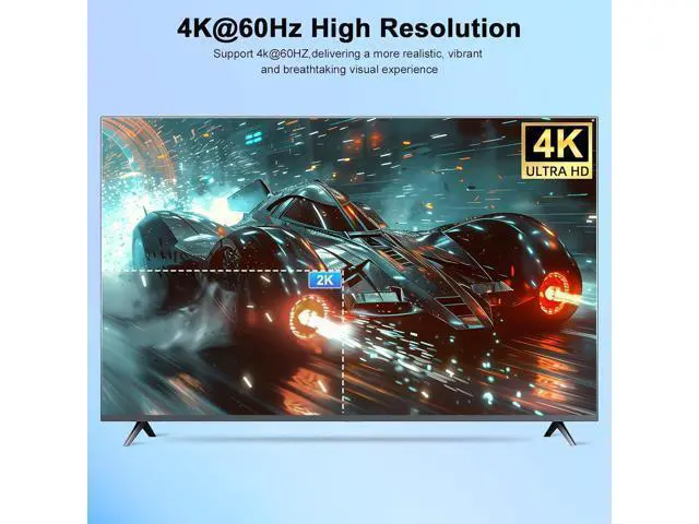 Alt view image 3 of 7 - Hitoor USB HDMI KVM Switch 4K@60Hz for 4 Computers Share 1 Monitor, 4 in 1 Out HDMI KVM Switch 4 Port with 4 USB 2.0 Ports Share Keyboard Mouse, with EDID Adaptive,Support Button Switch, Plug and Play
