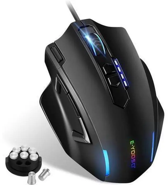 Main image of Hitoor Large RGB Gaming Mouse Wired, 12400 DPI Wired Gamer Mouse with 6 Side Buttons & 7 Backlit Modes, Computer Gaming Mice, USB Wired Gaming Mouse for PC/Mac and Laptop - Black giyqxHw