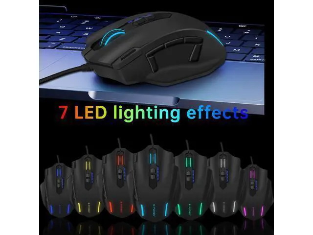Alt view image 6 of 7 - Hitoor Large RGB Gaming Mouse Wired, 12400 DPI Wired Gamer Mouse with 6 Side Buttons & 7 Backlit Modes, Computer Gaming Mice, USB Wired Gaming Mouse for PC/Mac and Laptop - Black giyqxHw
