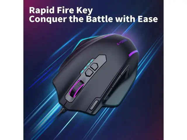 Alt view image 3 of 7 - Hitoor Large RGB Gaming Mouse Wired, 12400 DPI Wired Gamer Mouse with 6 Side Buttons & 7 Backlit Modes, Computer Gaming Mice, USB Wired Gaming Mouse for PC/Mac and Laptop - Black giyqxHw