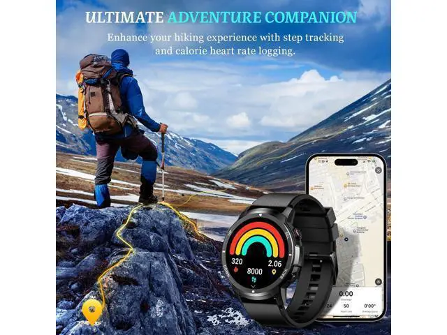Alt view image 6 of 7 - Hitoor Smart Watch for Men- Bluetooth Call, Military Smartwatch Waterproof Fitness Sleep Tracker Watch with/Heart Rate/Blood Pressure Monitor/110 Sports Modes, Smart Watch for IOS Android Phones