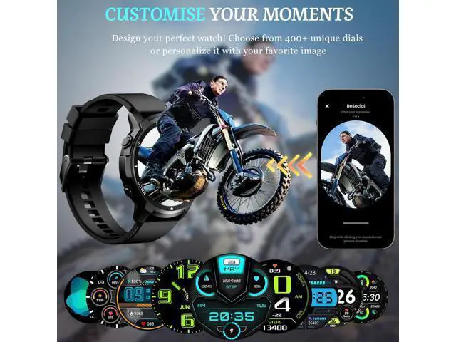 Alt view image 7 of 7 - Hitoor Smart Watch for Men- Bluetooth Call, Military Smartwatch Waterproof Fitness Sleep Tracker Watch with/Heart Rate/Blood Pressure Monitor/110 Sports Modes, Smart Watch for IOS Android Phones