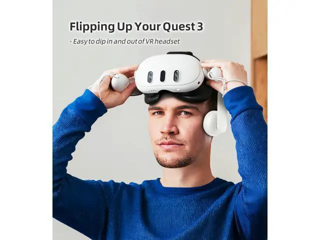 Alt view image 7 of 7 - Headphones Head Strap Compatible with Meta Quest 3 Accessories, Comfort On-Ear Audio Elite Strap Replacement for Enhanced Sound Effects and Increased Immersion in VR | Head Strap Included giyqxHw