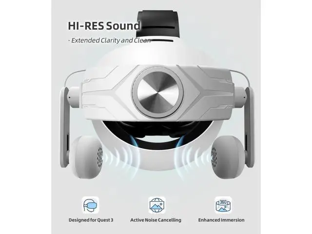 Alt view image 3 of 7 - Headphones Head Strap Compatible with Meta Quest 3 Accessories, Comfort On-Ear Audio Elite Strap Replacement for Enhanced Sound Effects and Increased Immersion in VR | Head Strap Included giyqxHw