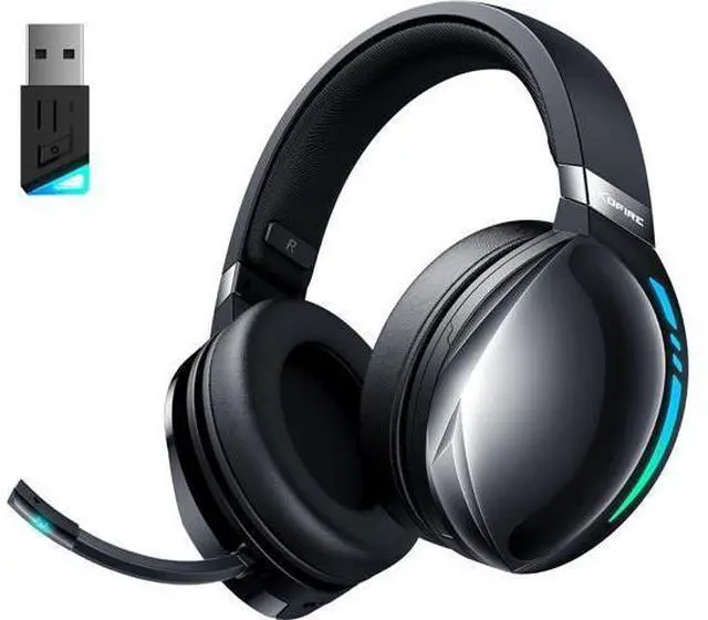 Main image of Hitoor Wireless Gaming Headset, 2.4GHz & Bluetooth Gaming Headphones with Noise Cancelling Microphone, 3D Stereo Sound, 65Hr Battery Life Wireless Headset for PS5, PS4, PC, Switch, Mac, RGB Light