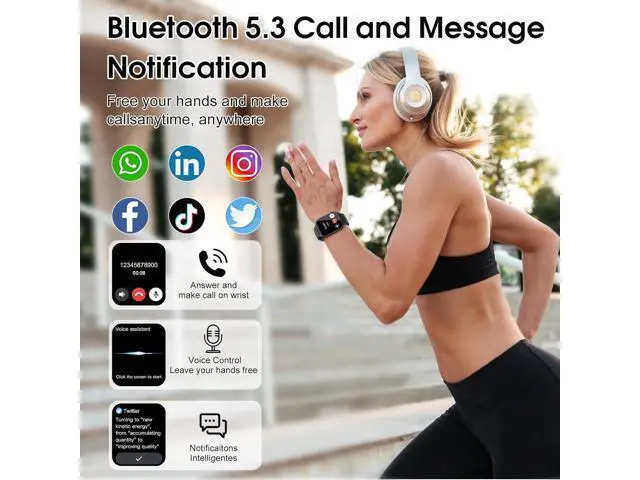 Alt view image 2 of 7 - Hitoor Smart Watch, 1.85"HD Smartwatches (Answer/Make Calls), 100+ Sport Modes with Fitness Tracker Watch, Heart Rate/Sleep Monitor, IP68 Waterproof Activity Tracker, Smartwatch for Android IOS Phones
