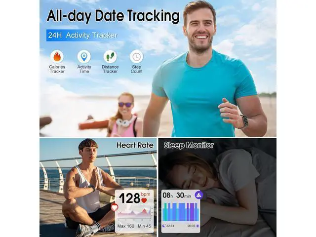 Alt view image 5 of 7 - Hitoor Smart Watch, 1.85"HD Smartwatches (Answer/Make Calls), 100+ Sport Modes with Fitness Tracker Watch, Heart Rate/Sleep Monitor, IP68 Waterproof Activity Tracker, Smartwatch for Android IOS Phones