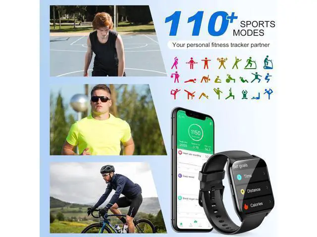 Alt view image 4 of 7 - Hitoor Smart Watch, 1.85"HD Smartwatches (Answer/Make Calls), 100+ Sport Modes with Fitness Tracker Watch, Heart Rate/Sleep Monitor, IP68 Waterproof Activity Tracker, Smartwatch for Android IOS Phones