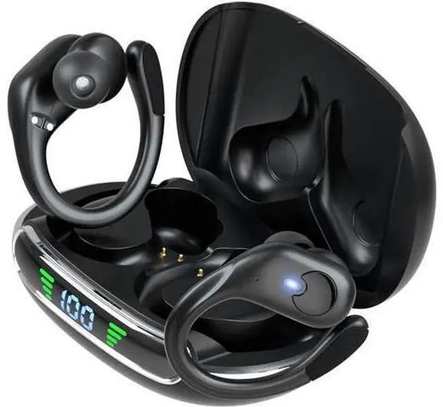 Main image of True Wireless Earbuds, Bluetooth 5.3 Headphones 72Hrs Playback Sport Earphones with Earhooks, IPX7 Waterproof Over-Ear Headset Buit-in Mic,LED Display TWS Ear Buds for Workout Sports
