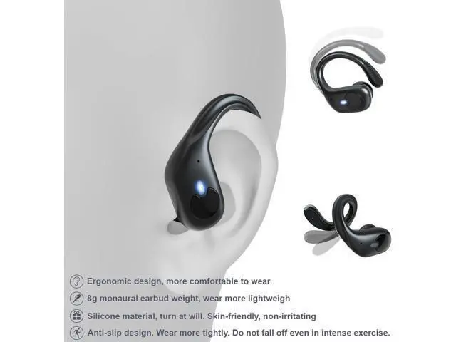 Alt view image 6 of 7 - True Wireless Earbuds, Bluetooth 5.3 Headphones 72Hrs Playback Sport Earphones with Earhooks, IPX7 Waterproof Over-Ear Headset Buit-in Mic,LED Display TWS Ear Buds for Workout Sports