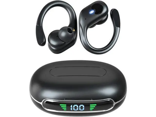 Alt view image 7 of 7 - True Wireless Earbuds, Bluetooth 5.3 Headphones 72Hrs Playback Sport Earphones with Earhooks, IPX7 Waterproof Over-Ear Headset Buit-in Mic,LED Display TWS Ear Buds for Workout Sports