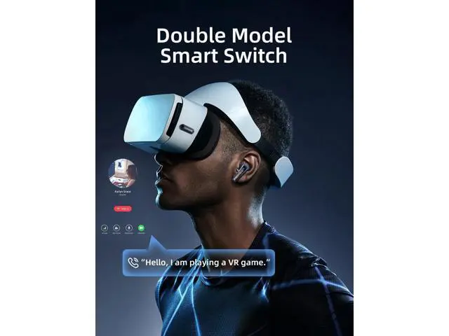 Alt view image 6 of 7 - Hitoor 2.4G Wireless Gaming Earbuds with ENC Mic, 20ms Low-Latency for PS5/4, for Me-ta Quest 3/3S/2, 2.4GHz Bluetooth Dual-Mode Bluetooth Headphones for Phone, Pad, Laptop, Steam Deck, Switch, PC, VR