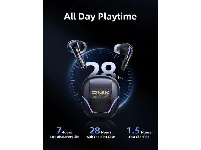 Alt view image 7 of 7 - Hitoor 2.4G Wireless Gaming Earbuds with ENC Mic, 20ms Low-Latency for PS5/4, for Me-ta Quest 3/3S/2, 2.4GHz Bluetooth Dual-Mode Bluetooth Headphones for Phone, Pad, Laptop, Steam Deck, Switch, PC, VR